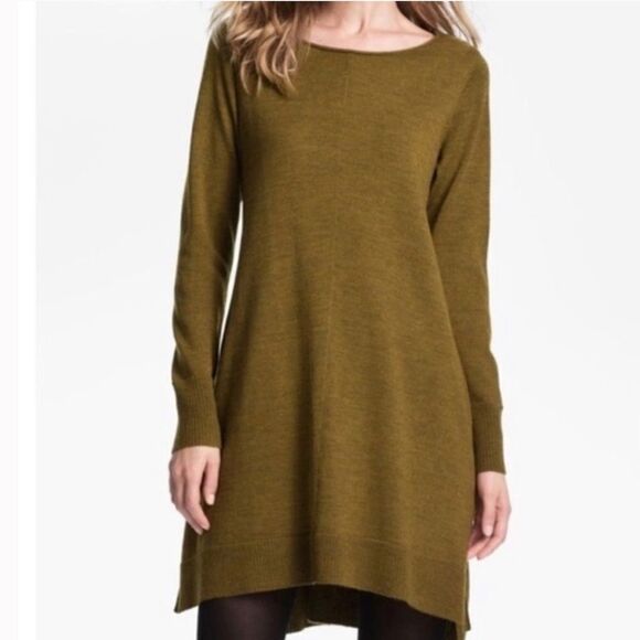 eileen Fisher Shift Dress 100% Merino Wool Dress Sweater - Picture 1 of 9